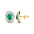 Genuine Zambian Emerald and Diamond Studs by Fine Color Jewels