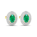 Genuine Zambian Emerald and Diamond Studs by Fine Color Jewels