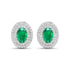 Genuine Zambian Emerald and Diamond Studs