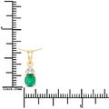 Genuine Zambian Emerald Diamond 10K Yellow Gold Pendant by Fine Color Jewels