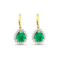 Genuine Zambian Emerald Diamond Dangle Earrings by Fine Color Jewels