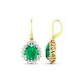 Genuine Zambian Emerald Diamond Dangle Earrings by Fine Color Jewels