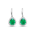 Genuine Zambian Emerald Diamond Dangle Earrings by Fine Color Jewels