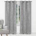 Geometric Pattern Blackout Thermal Window Curtain Pair Panel by DailySale