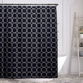 Geometric-Patterned Shower Curtain with Rings - Assorted Colors by DailySale