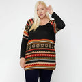 Geometric Print-Contrast Tunic by DailySale