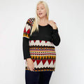 Geometric Print-Contrast Tunic by DailySale