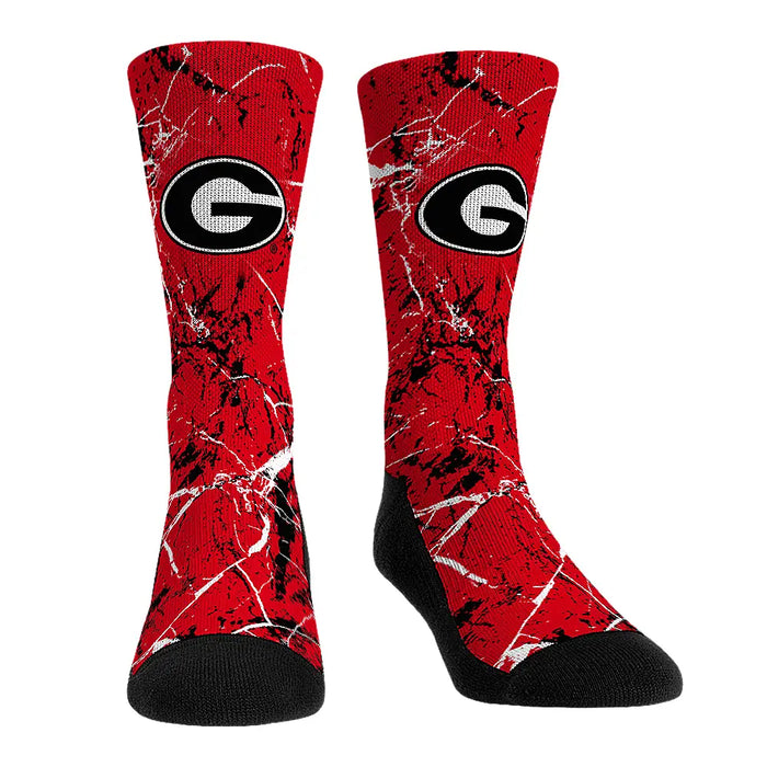 Georgia Bulldogs - Cracked Marble by Rock 'Em Socks