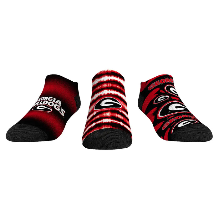 Georgia Bulldogs - Low Cut - Make Some Noise (3-Pack) by Rock 'Em Socks