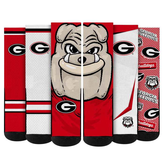 Georgia Bulldogs - Super Fan Bundle 5-Pack by Rock 'Em Socks