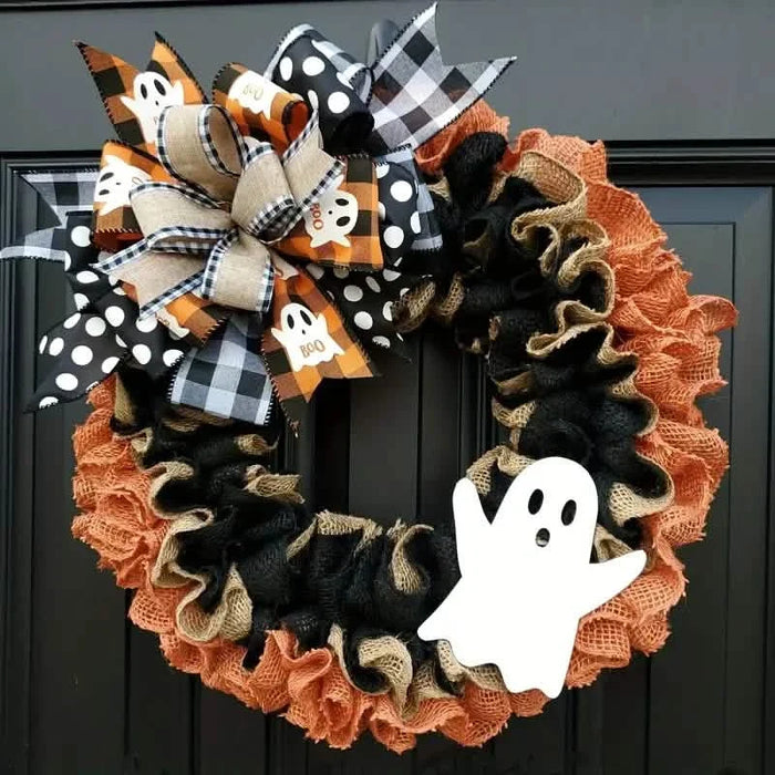 Ghost Halloween Wreath Front Door Décor by DailySale