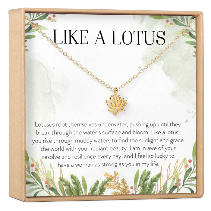 Gifts for Women with Cancer Lotus Necklace by Dear Ava