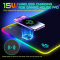 GIM Wireless Charging RGB Gaming Mouse Pad 10W (Refurbished) by DailySale