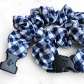 Gingham Navy Buckle Scrunchie - No Snagging, No Tangles by Buckle Scrunchies by RE.STATEMENT