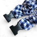Gingham Navy Buckle Scrunchie - No Snagging, No Tangles by Buckle Scrunchies by RE.STATEMENT