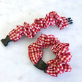 Gingham Red Buckle Scrunchie - No Snagging, No Tangles by Buckle Scrunchies by RE.STATEMENT