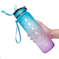 Giotto 32oz Leakproof BPA Free Drinking Water Bottle with Time Marker & Straw by DailySale