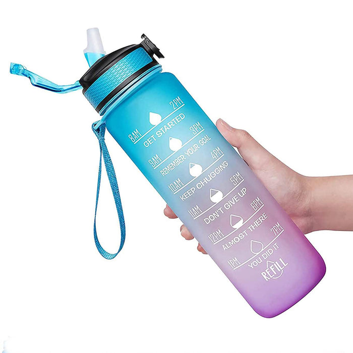 Giotto 32oz Leakproof BPA Free Drinking Water Bottle with Time Marker & Straw by DailySale