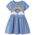 Girl's Cotton Casual Striped Jersey Dress by DailySale