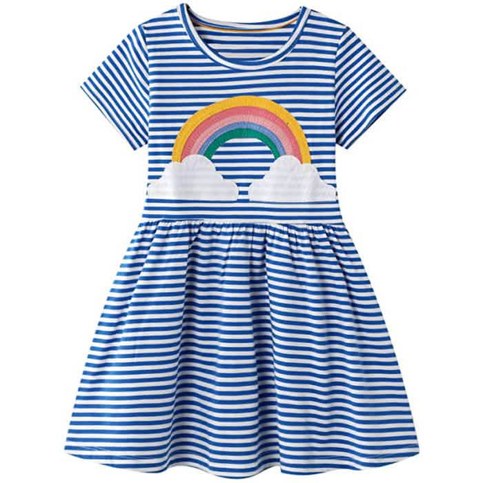 Girl's Cotton Casual Striped Jersey Dress by DailySale