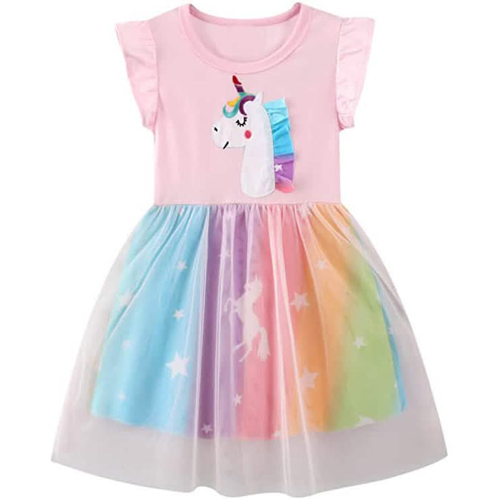 Girl's Cotton Casual Unicorn Dress by DailySale