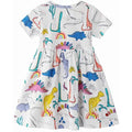 Girl's Dinosaur Tunic Short Sleeve Summer Casual Dress by DailySale