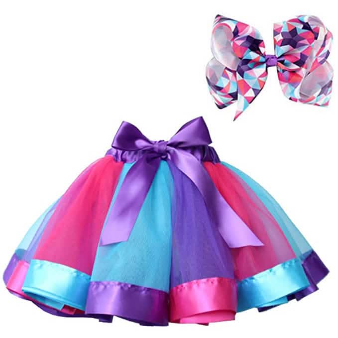 Girl's Layered Ballet Tulle Rainbow Tutu Skirt by DailySale