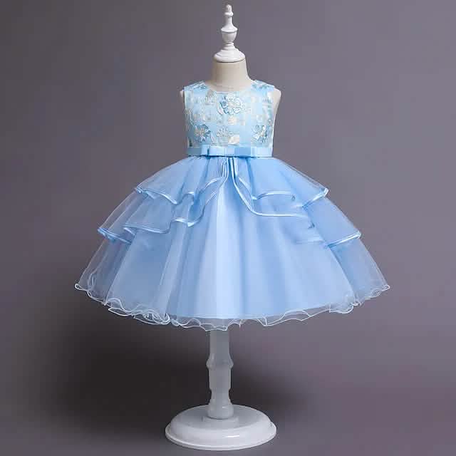 Girls' Patchwork Mesh Bow Party Dress by DailySale