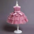 Girls' Patchwork Mesh Bow Party Dress by DailySale