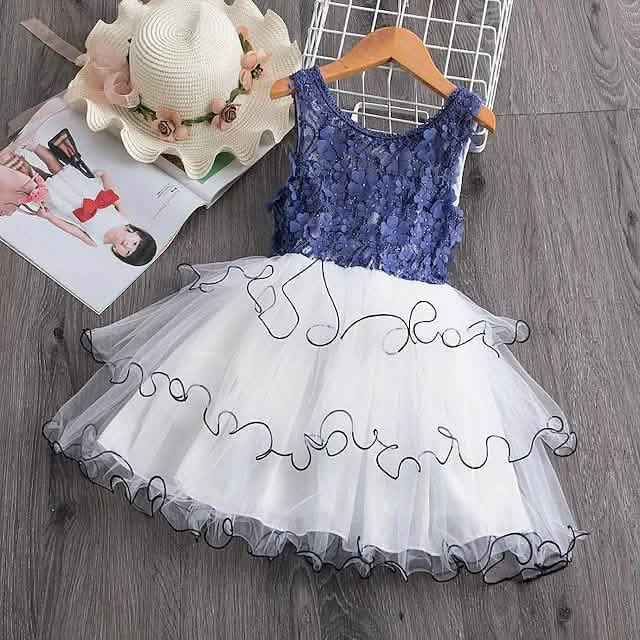 Girls' Ruffle Mesh Embroidered Dress by DailySale
