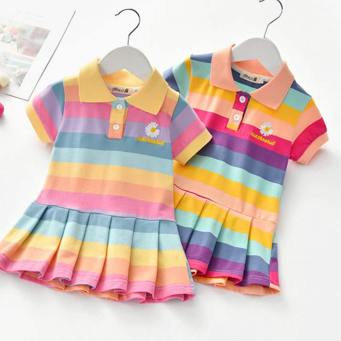 Girls Turn-Down Collar Summer Dress by DailySale