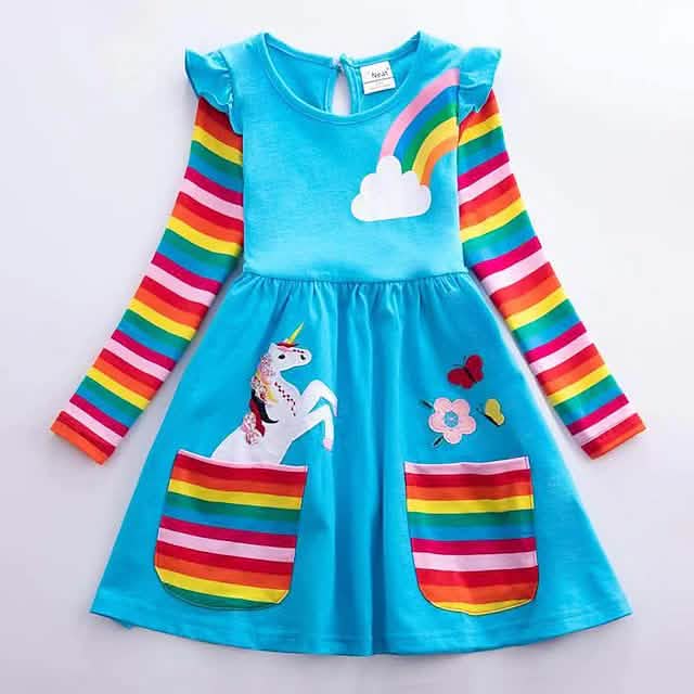 Girls' Unicorn Rainbow Flower Dress by DailySale