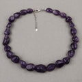 Raw Amethyst Beads Necklace for Women in Silver February Birthstone Necklace Gift for Mom by Avera Group