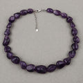 Amethyst Beaded Necklace, Genuine Raw Amethyst Beads Necklace for Women in Sterling Silver, February Birthstone Necklace, Gift for Mom by Bids.com