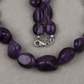 Raw Amethyst Beads Necklace for Women in Silver February Birthstone Necklace Gift for Mom by Avera Group