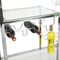 Glass Bar Cart with Wine Rack & Glass Holder by DailySale