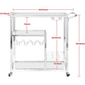 Glass Bar Cart with Wine Rack & Glass Holder by DailySale