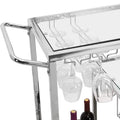 Glass Bar Cart with Wine Rack & Glass Holder by DailySale