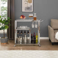 Glass Bar Cart with Wine Rack & Glass Holder by DailySale