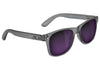 Glassy Leonard Polarized Sunglasses - Matte Transparent Dark Grey/Purple Mirror