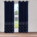 2-Piece Set: Global Indigo Embroidered Window Panel Pair by DailySale