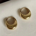 Glossy Chunky Shaped Hoop Earrings Copper Jewelry Vintage Elegant Style Female Geometric Ear Buckles by DailySale