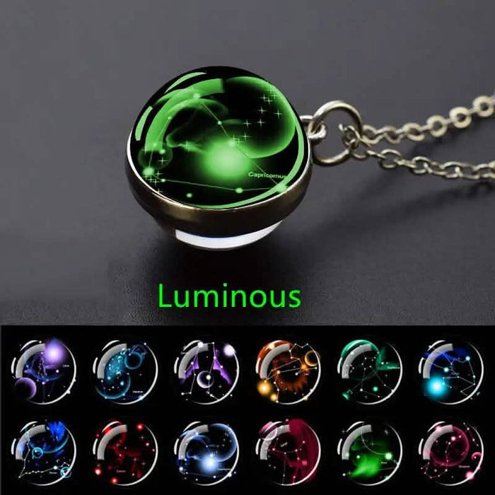 Glow-in-the-Dark Zodiac Pendant Necklace by DailySale