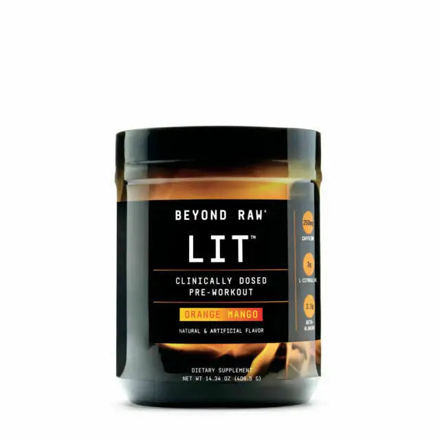 GNC Beyond Raw LIT Pre-Workout Powder, Orange, 30 Servings, 14.34 Oz (Best By 2/2028) by Price Is Right Miami