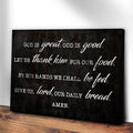 God Is Great God Is Good Prayer Sign III by Tailored Canvases