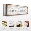 God Is Within Her She Will Not Fall Psalm 46:5 Faith Sign by Tailored Canvases
