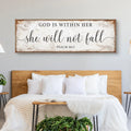 God Is Within Her She Will Not Fall Psalm 46:5 Faith Sign by Tailored Canvases