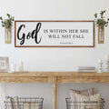 God Is Within Her She Will Not Fall Psalm 46:5 Faith Sign II by Tailored Canvases
