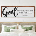 God Is Within Her She Will Not Fall Psalm 46:5 Faith Sign II by Tailored Canvases