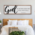 God Is Within Her She Will Not Fall Psalm 46:5 Faith Sign II by Tailored Canvases